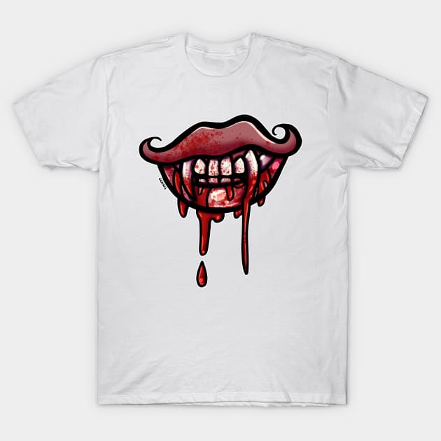 Vampiric Grin (Pink Version) T-Shirt by Jan Grackle